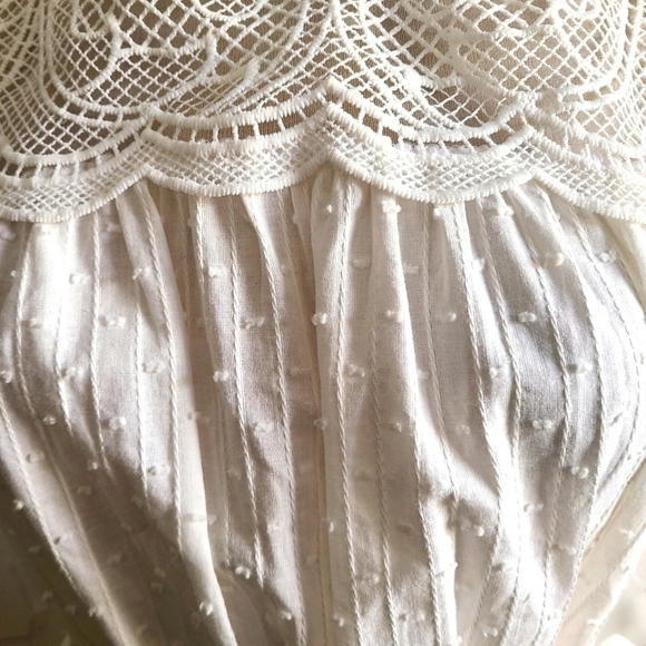 Swiss Dot • Belted White Dress • by Mine • Fits Medium - Picture 4 of 7